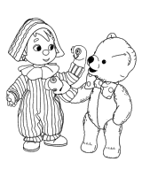 A coloring page of andy pandy